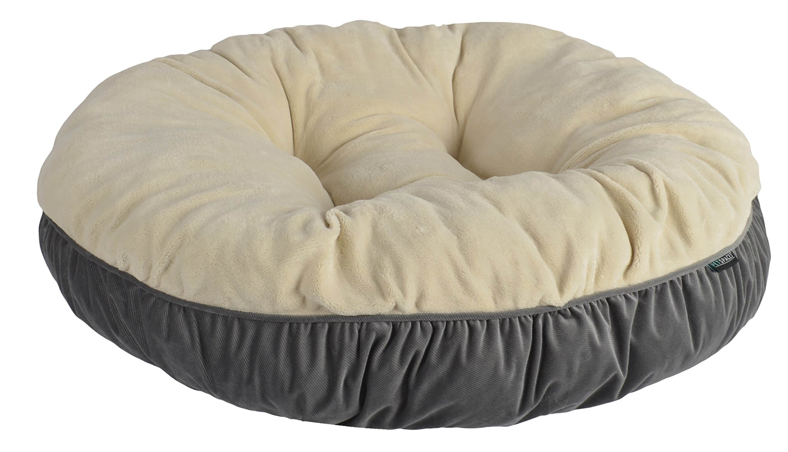 Pet Spaces 35" Round Multi-Colored Bismark Pet Bed, Gray