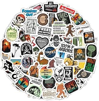 BulbaCraft Arborist Stickers for Water Bottle and Laptop - Nature Party Favors & Decorations, Waterproof Vinyl Tree Decals, Arborist and Forestry Stickers Laptop Decals