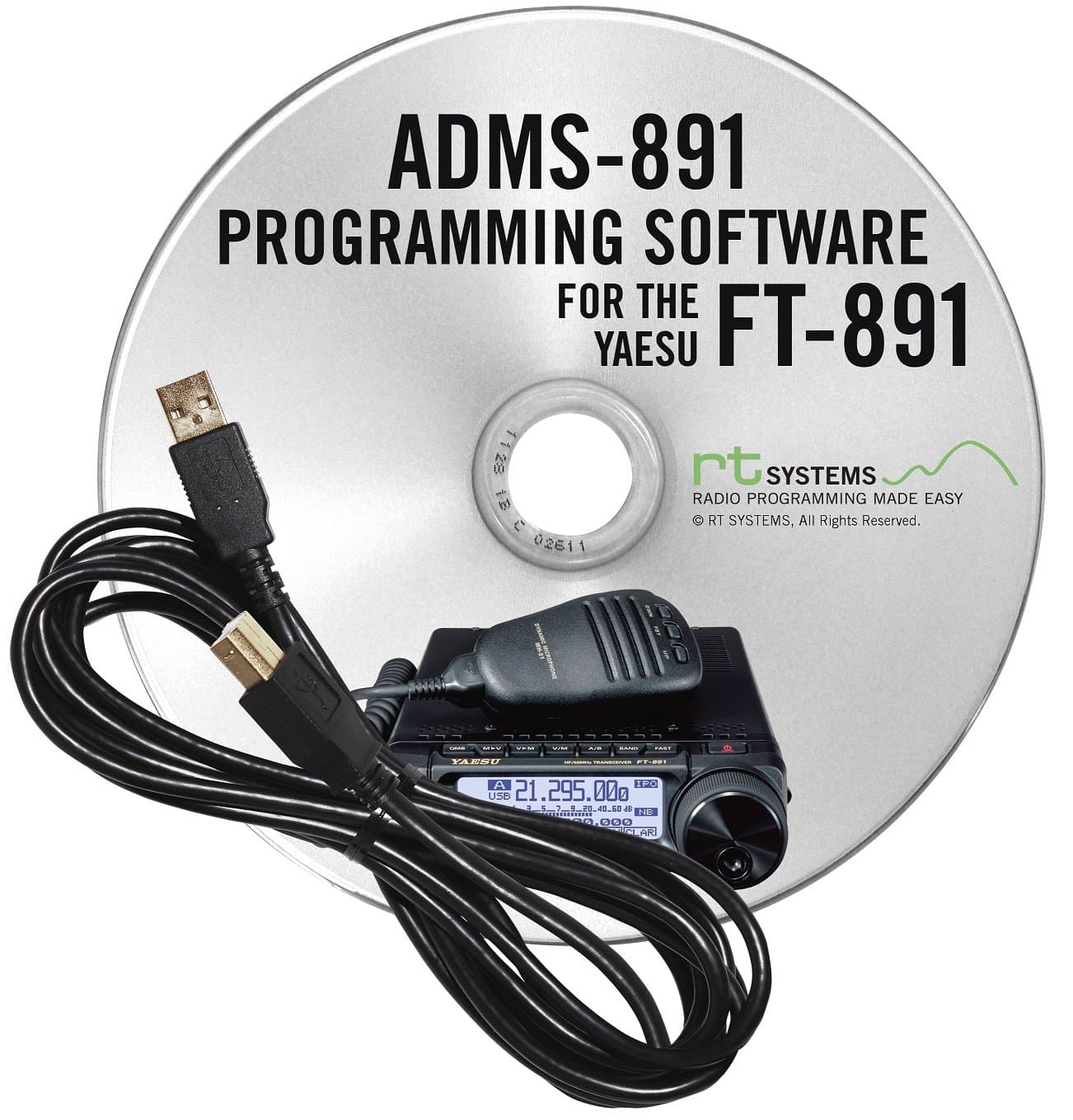 ADMS-891 Programming Software and RT-42 USB-A to USB-B Cable for The Yaesu FT-891