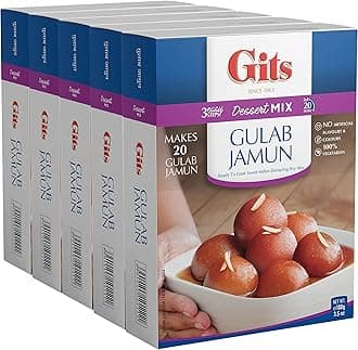 Ready to Cook Gulab Jamun Instant mixes | Indian Dessert | Indian Sweets | 17.5 Oz, (Pack of 5 X 3.5 Oz Each)