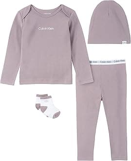 Calvin Kleinbaby-girls Calvin Klein Organic Baby Essentials 4 Piece Essentials Set 4 Piece Essentials Set