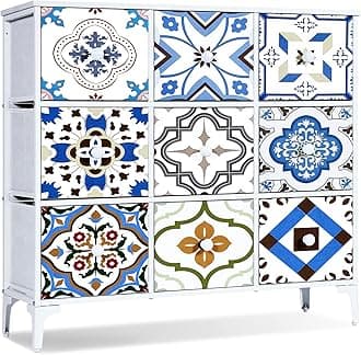LYNCOHOME Chest of Drawers, Fabric Storage Unit with Deep and Large Drawers, 9 Drawers Wide Dresser with Metal Frame and Wooden Top for Bedroom, Living room, Kid's room, Closet, Entryway.