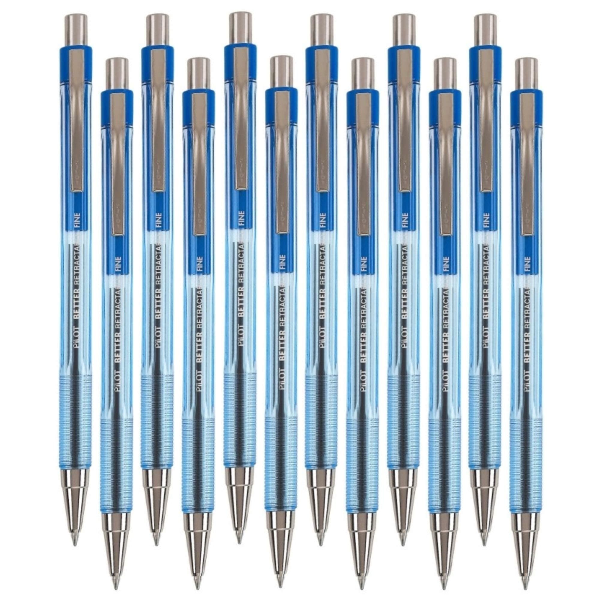 Better Retractable Ballpoint Pen , Blue Fine Point, 12-Count (30001)