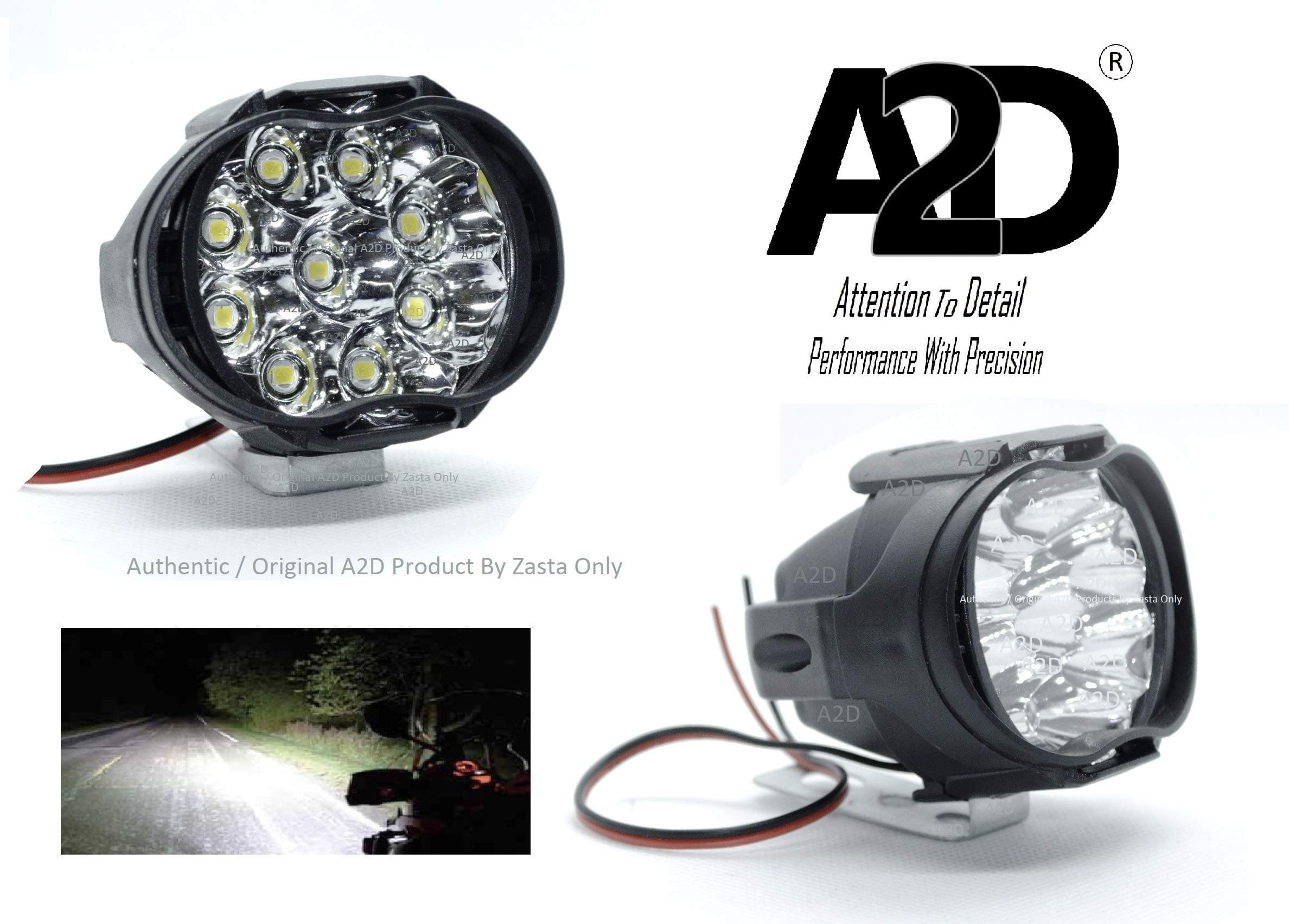 A2DL3-9 LED Precision Diamond Cut Reflector Transformer Bumble Bee Style Bike Fog Light Lamp Assembly White Mini Set of 2 for Kinetic Comet