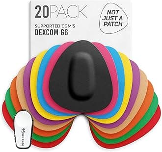 Not Just A Patch Dexcom G6 Adhesive Patches (20 Pack) - Dexcom G6 Stickers Adhesive Patches for Skin - Water Resistant Dexcom Overpatch G6 for Active Lifestyle 10-14 Days - Multicolor