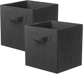 Storage Bins, Foldable Fabric Storage Cubes And Cloth Storage Organizer Drawer For Closet And Toys Storage, 2 Pack (Black)