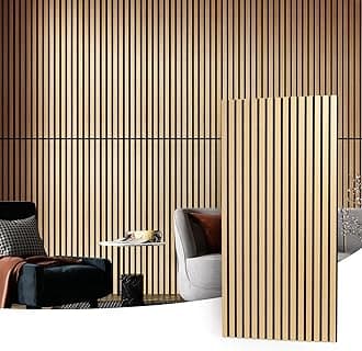 Art3d 2 Wood Slat Acoustic Panels for Wall and Ceiling - 3D Fluted Sound Absorbing Panel with Wood Finish - Oak Covering 1.44㎡