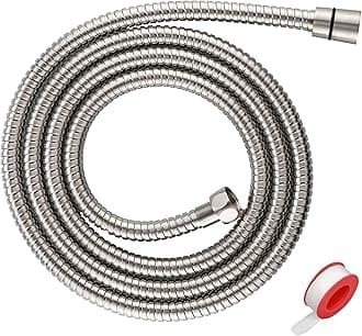 Stainless Steel Shower Hose - Extra Long Shower Head Hose Attachment, Kink-Free Extension with Brass Insert and Nut (79", Brushed Nickel)