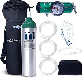 Medfex Oxygen Tank Complete Set | 425 Liter Capacity - Travel Size Kit USA