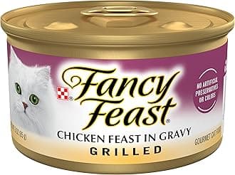 Purina Fancy Feast Grilled Wet Cat Food Chicken Feast in Wet Cat Food Gravy - (Pack of 24) 3 oz. Cans