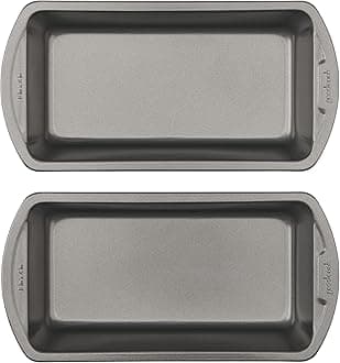 GoodCook Nonstick Loaf Pan 8 x 4-Inch Heavy-Duty Steel Bakeware with Easy-Clean Non-Stick Coating, Oven & Dishwasher Safe Pan for Meatloaf Breads Lasagnas Casseroles & More, Set of 2, Gray