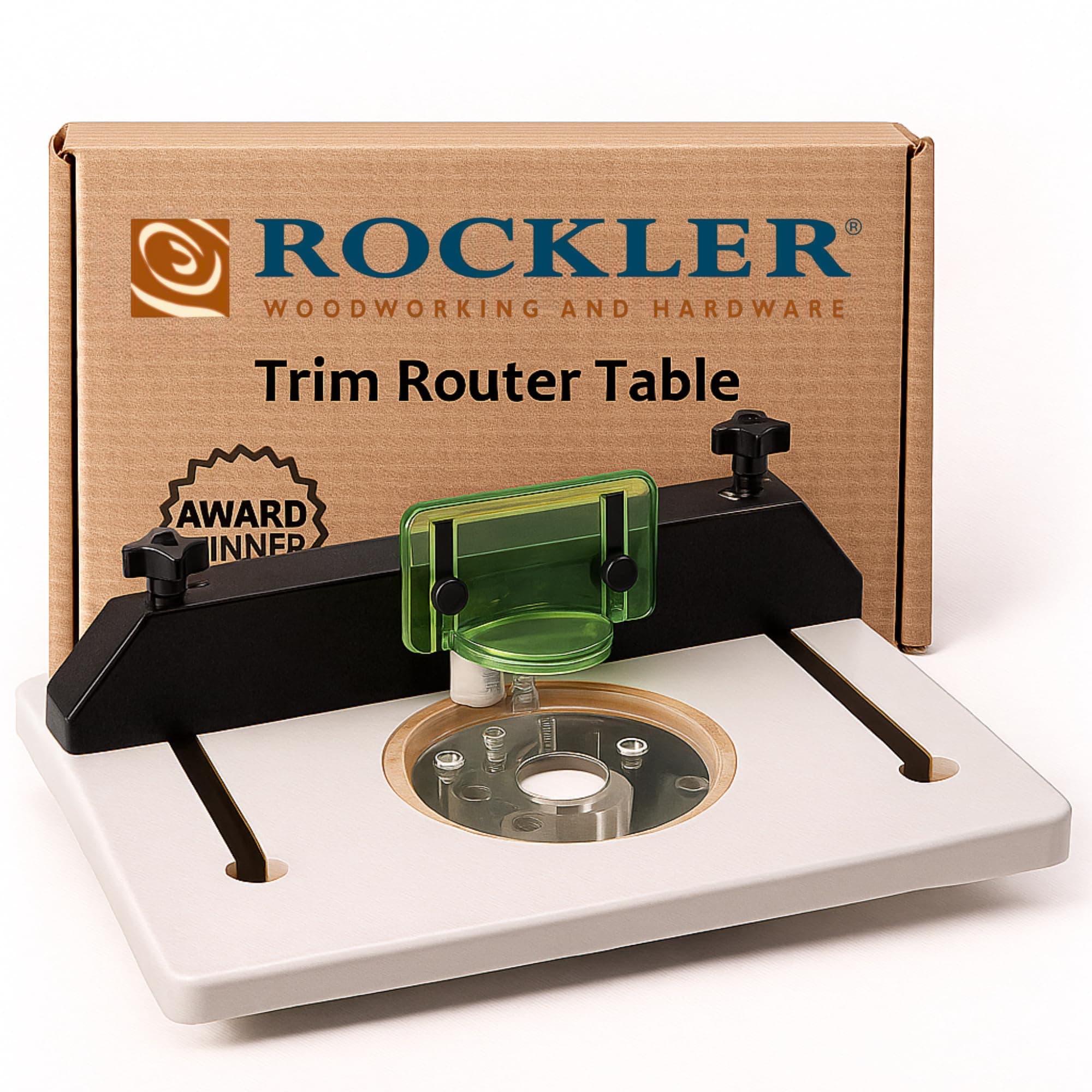 Trim Router Table – Adjustable Table Router w/Pre-Drilled Holes on Back - Router Table w/High-Visibility Bit Guard, 1/4" Thick Acrylic Base – Router Tools for Woodworking