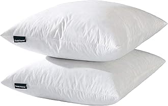 basic home® Hotel-Style Goose Feather Down Euro Pillow Insert for Sofa & Bed - 100% Odorless & Plump Cushion Filler - 233TC Cotton with Inner Liner to Prevent Poking (26x26 Inch)