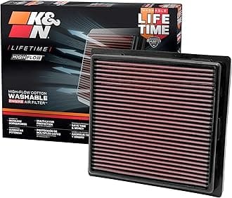 K&N Engine Air Filter: High Performance, Premium, Washable, Replacement Filter: Compatible with 2010-2019 Jeep/Dodge SUV V6/V8 (Grand Cherokee, Durango), 33-2457