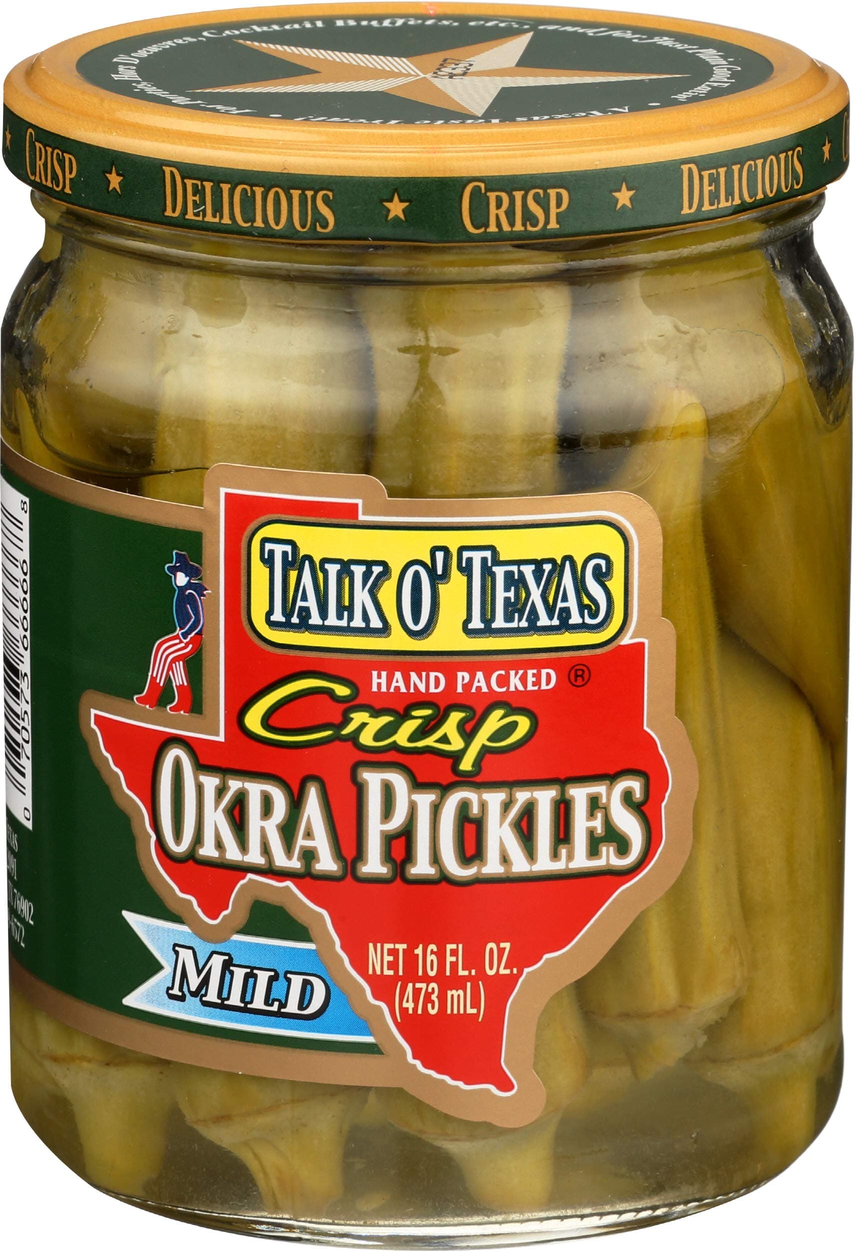 Talk O' texas, Pickled Okra, Mild, 16 oz