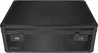 Storage Lock Box - 6.5 x 19.25 x 13.5 Inch Lockable Dorm Storage Trunk with Combination Lock - Briefcase, Medicine Box, Lock Boxes for Personal Items, Cash, Laptop - Black on Black