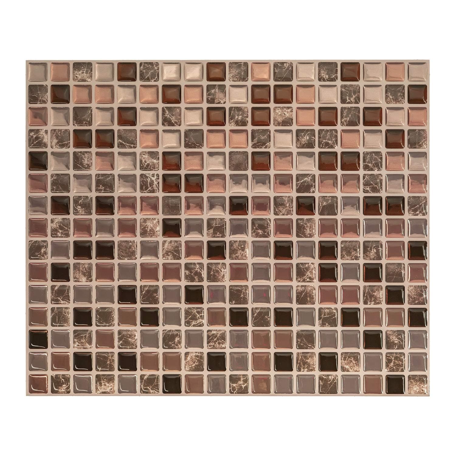 Smart Tiles Self Adhesive Wall Tiles - Minimo Roca - 4 Sheets of 11.55" x 9.64" (29.34 cm x 24.49 cm) Kitchen and Bathroom Stick on Tiles - 3D Peel and Stick Backsplash