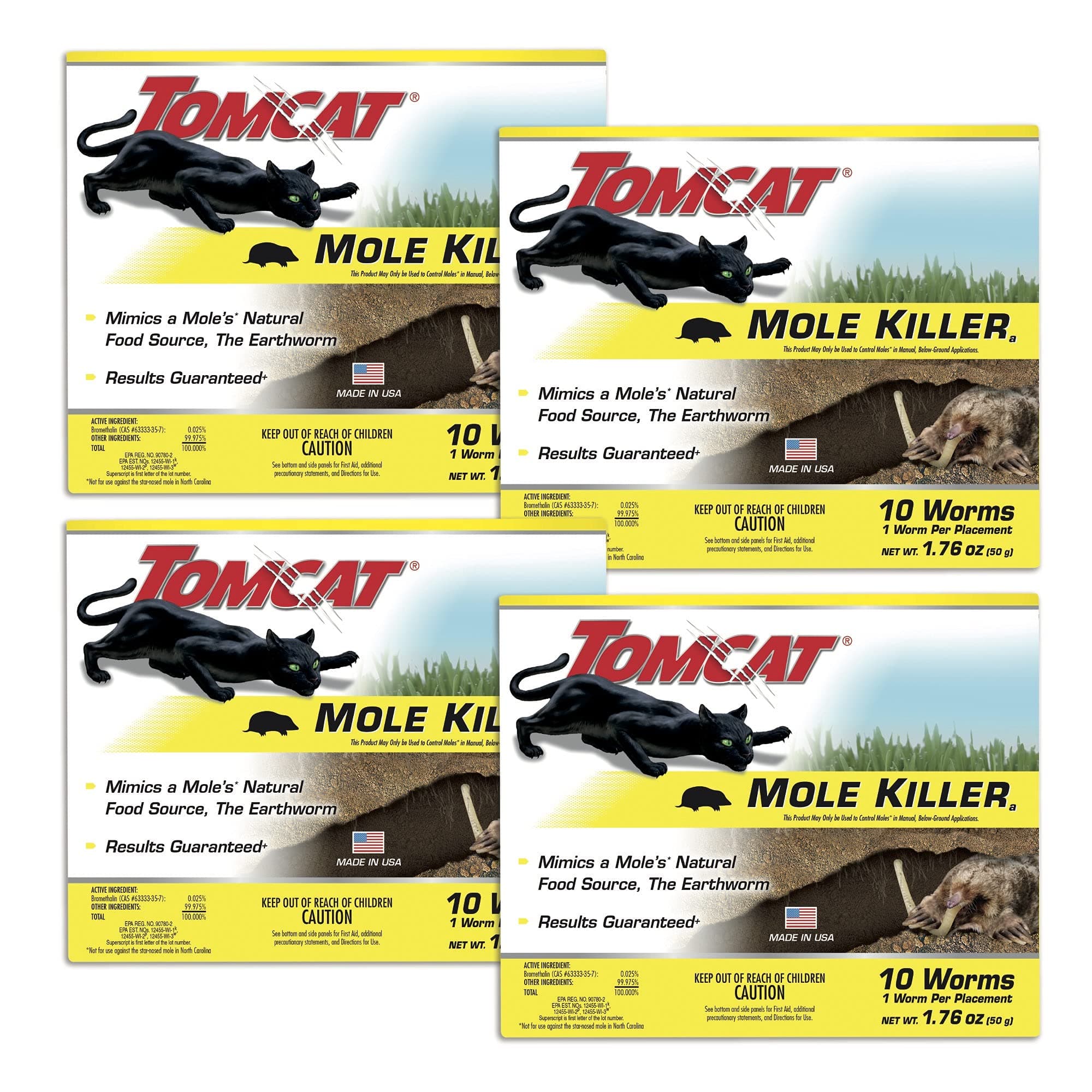 Mole Killer Worm Bait, 10 Count (Pack of 4)