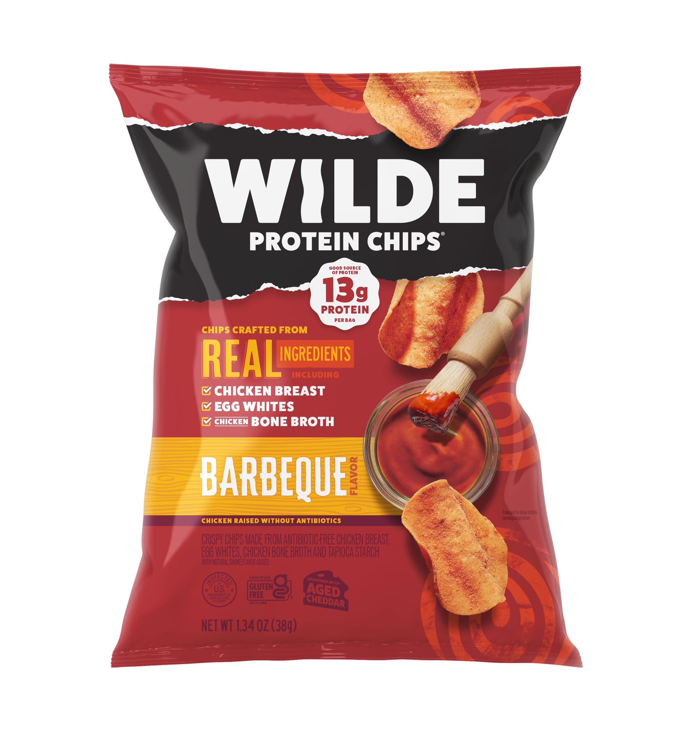 WILDE Barbeque Protein Chips, Thin and Crispy, High Protein, Keto Friendly, Made with Real Ingredients, 1.34oz Bags (Pack of 8)…