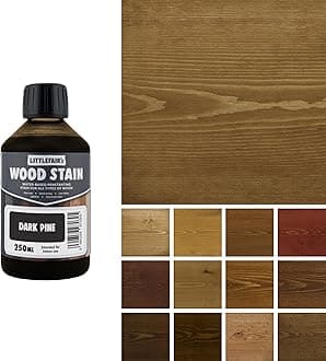 Littlefair's Wood Stain Water Based - 250 ml - Indoor Furniture Stain Light & Dark Finishes - Special Non Toxic & Eco Friendly Formula - Wood Stain for Crafts - Colour: Dark Pine