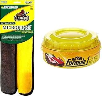Formula 1 615026 Carnauba Paste Wax (230 g) & Bergmann Gladiator Extra-Thick Microfibre Luxury Towel