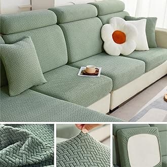 Soothing Home Sofa Covers, Sofa Hero Covers, Upgrade Stretch Fit Anti Slip Universal Sofa Cushion Covers, Wear Resistant, Stain Resistant & Washable (Pine Green, Large Single Seat Cover)