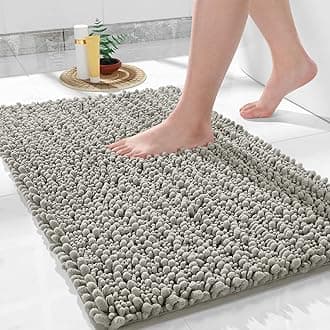 Microfiber Luxury Bathroom Rectangular Rug Mat 24X17, Extra Soft & Absorbent Bath Rugs, Non-Slip Plush Shaggy Bath Carpet, Machine Wash Dry, Bath Mats For Bathroom Floor, Tub And Shower, Sand