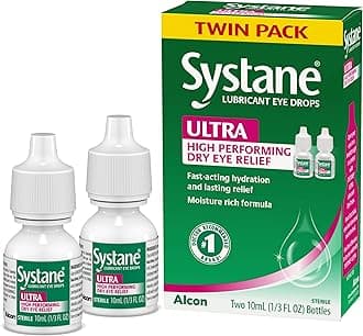 Systane Ultra Lubricant Eye Drops, Twin Pack, 10-mL Each,packaging may vary - 2 Count (Pack of 1)