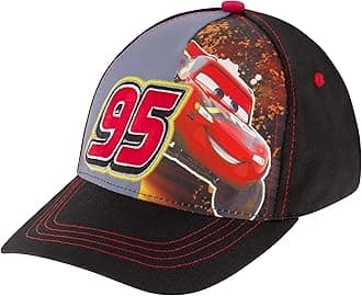 Disney boys Toddler Hat for BoyÃƒ¢ââ€š¬ââ€ž¢s Ages 2-7, Lightning Mcqueen Kids Cap, Washed Sunhat Baseball Cap, Black Red, 4-7 Years US