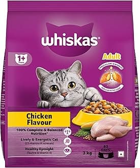 Adult (1+ Years) Dry Cat Food, Chicken Flavour, 3 kg, Contains 41 Essential Nutrients, Complete & Balanced Nutrition for Adult Cats