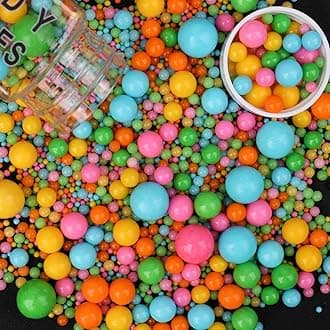 Sprinkles for Cake Decorating, 4.6oz Colorful Pearl Sprinkles Mix for Ice Cream, Cupcake, Baking, Cookies, Cake Toppings