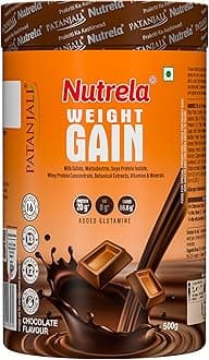 - Nutrela Weight Gainer | 500g Chocolate Flavour | High-Calorie Mass Gainer with Vitamins & Minerals | Ideal for Men, Women & Kids