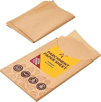75Pcs Unbleached Parchment Paper Sheets 12x16IN, Pre-Cut Heavy Duty Parchment Baking Paper, Non-Stick Half Sheet Brown Baking Parchment Paper for Air Fryer, Baking Cookie [Advanced Series]