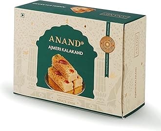 ANAND Ajmeri Kalakand Sweets Box 200 gm | Traditional Mithai | Mouth Watering Authentic Dish Festival Delights | Freshly Packed Sweets | For Gifting & Celebrations | Slow Cooked Pure Ghee Milk Cake