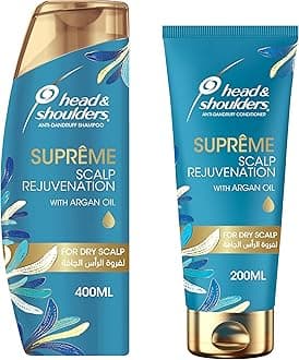 Head & Shoulders Supreme Anti-Dandruff Shampoo With Argan Oil For Dry Scalp Rejuvenation, 400ml + Conditioner 200ml