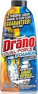 Drano Dual-Force Foamer Drain Clog Remover and Cleaner for Shower or Sink Drains, Unclogs and Removes Sources of Odor, 17 Fl Oz