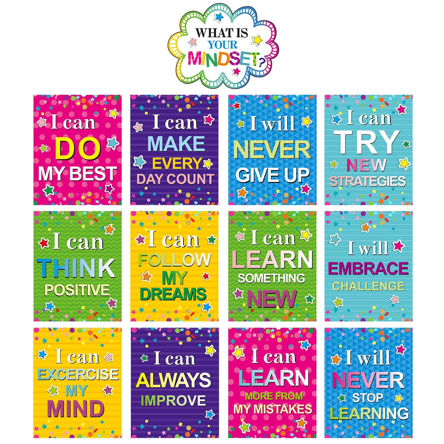 13 Pieces Growth Mindset Posters