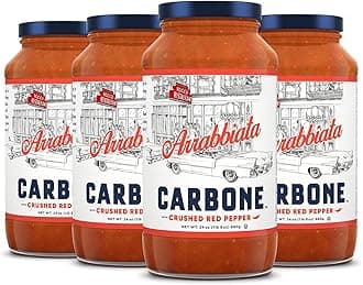 Carbone Arrabbiata Pasta Sauce | Tomato Sauce Made with Fresh & All-Natural Ingredients | Non GMO, Vegan, Gluten Free, Low Carb Pasta Sauce, 24 Fl Oz (Pack of 4)