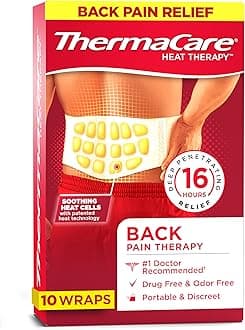 Advanced Back & Hip HeatWraps, Long-Lasting, Disposable Heat Therapy for Lower Back Pain, Muscle Soreness, & Herniated Discs, Drug-Free (L-XL, Pack of 10)