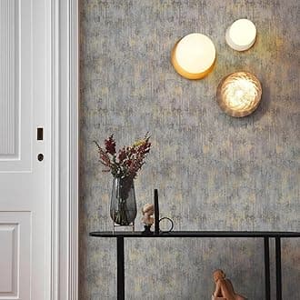 Grey and Gold Distressed Wallpaper 17.3" x 236" Industrial Metallic Textured Concrete Wall Paper Home Decor Accent Wall Panel Non-Woven, Not Peel and Stick