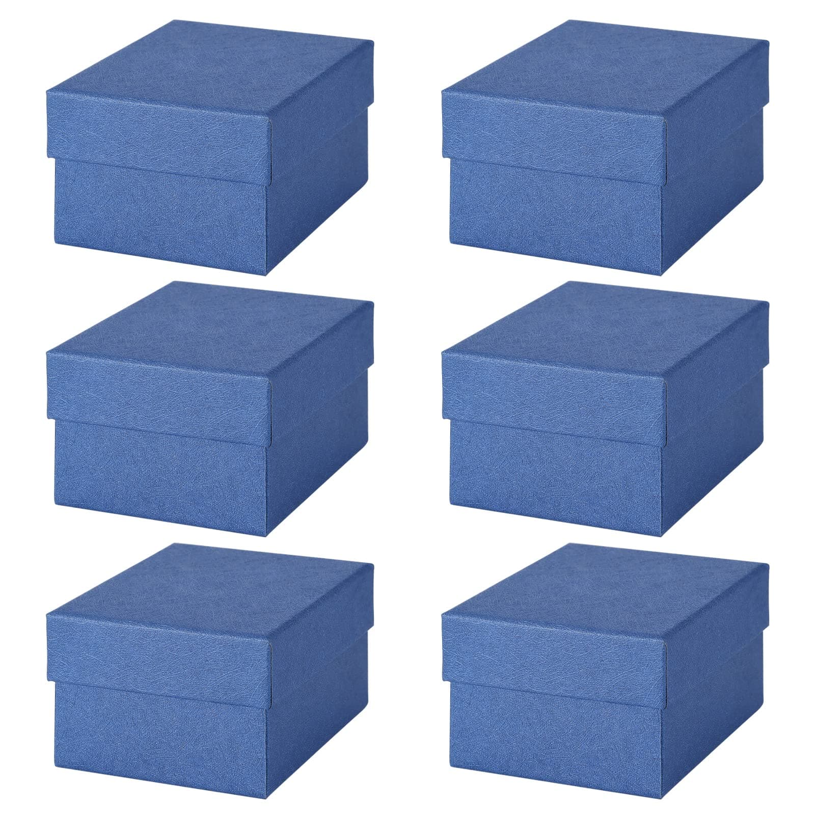 Square Gift Boxes, Dedoot 6 Pcs Tie Watch Gift Box Small Decorative Gift Boxes Bulk Square Mini Brown Kraft Paper Box for Jewelry, Tie, Crafting, Bridesmaid Proposal Box, 4.13x4.13x2.87 Inch