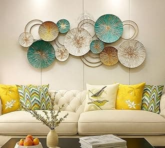 DSH CRAFTING YOUR CURIOSITY Metal Wall Decor Wall Hanging Multi Color Wall Arts for Home Hotel Office Living Room Bedroom (Size 46X19 Inch) Decoration Item