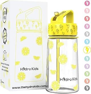 Water Bottle with Straw – 400ml BPA Free Kids Water Bottles for School Travel Sports – Leakproof Childrens Drink Bottle for Girls Boys Childs