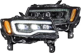 Morimoto XB LED Headlights Fits 2014-2022 Jeep Grand Cherokee, Plug and Play Headlight Assemblies with Sequential Turn Signal & UV Lens Coating (LF278)