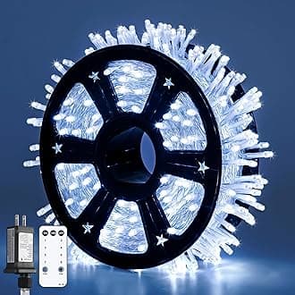 JMEXSUSS 800 LED White Christmas String Lights Outdoor, String Twinkle Lights Clear Wire Plug in for Tree Christmas Room Wedding Outside Decorations
