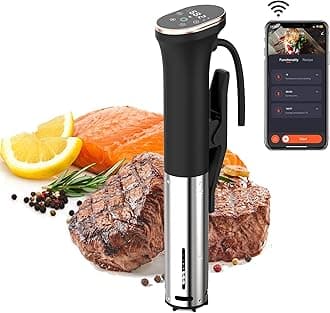Karinear Sous Vide Machine WIFI 1100W Immersion Circulator with Temperature Time LED Display Stainless Steel Touch Control Silent Style for All Groups