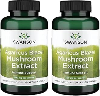 Agaricus Blazei Mushroom Extract 500 Milligrams 90 Veg Capsules (2 Pack)