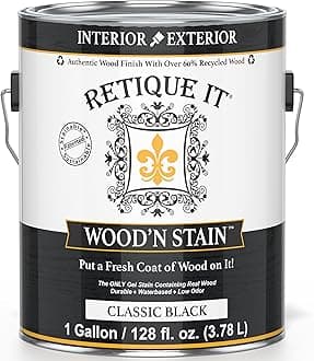 Wood'nStain - Liquid Wood Gel Stain Interior/Exterior (128 oz (Gallon), Classic Black)