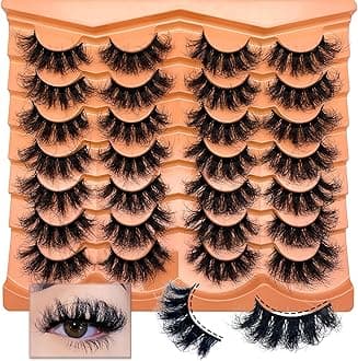 Mink Lashes Fluffy 20MM Big Long Eye Lash Strips 3D Dramatic D Curl Thick Faux Mink Eyelashes Pack YH202