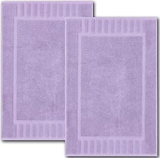 Luxury Bath Mat Floor Towel Set - Absorbent Cotton Hotel Spa Shower/Bathtub Mats [Not a Bathroom Rug] 22"x34" | 2 Pack | Lavender